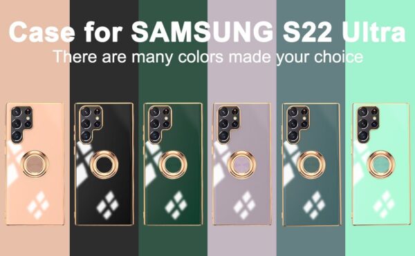 Luxury Premium Eletroplated Finger Ring Case Cover For Samsung Galaxy S22 Ultra