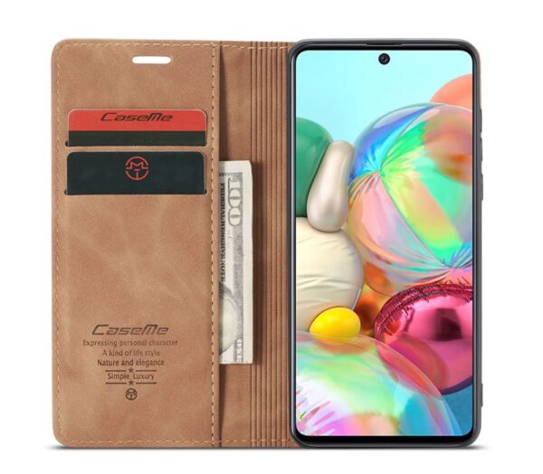 Luxury Premium Caseme Leather Wallet Case Cover and 3D GlassProtector For Samsung Galaxy A51/A71 - Image 16