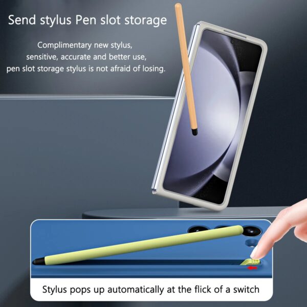 Luxury Premium Silicone Slim Pen Slot Ultra Thin PC Protective Case Cover For Samsung Galaxy Z Fold 5 5G/ Fold 6 5G - Image 4