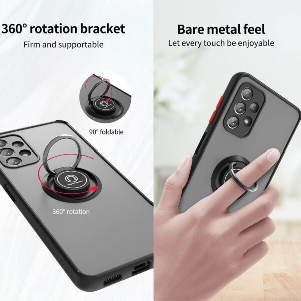 Samsung Galaxy A72/A73 Shockproof Frosted Matte Case With Ring Holder - Image 18