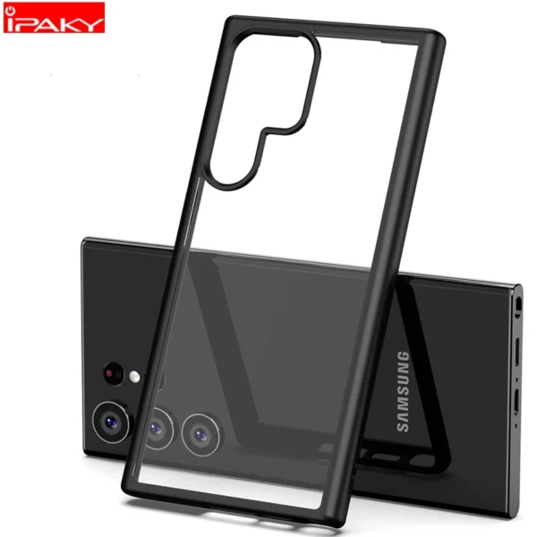 Luxury Crystal Clear TPU Frame Hybrid Shockproof Cover for Samsung Galaxy S23 Ultra - Image 4