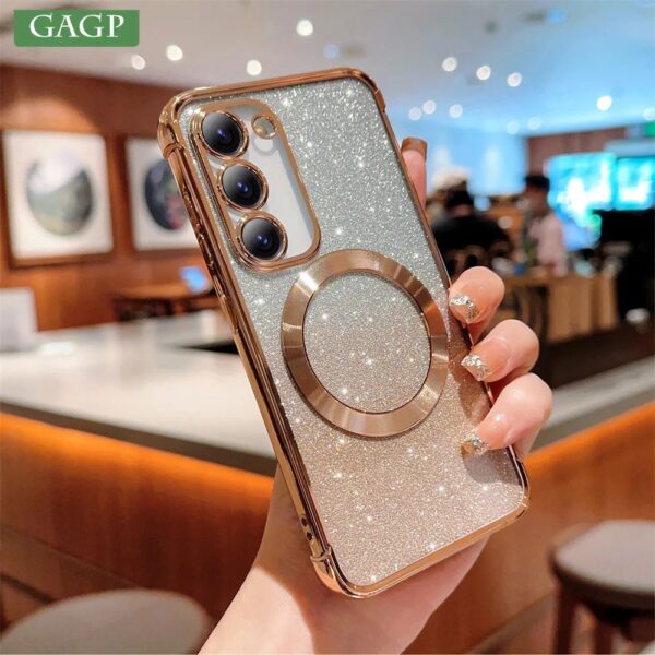 Luxury Premium Eletroplated Glitter Case Cover and 3D Glass Protector for Samsung Galaxy A Series - Image 25