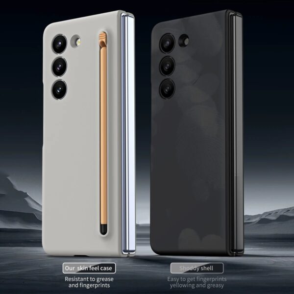 Luxury Premium Silicone Slim Pen Slot Ultra Thin PC Protective Case Cover For Samsung Galaxy Z Fold 5 5G/ Fold 6 5G - Image 5