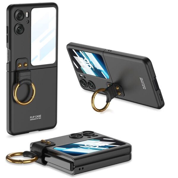 OPPO Find N2 Flip 5G GKK Case With Ring Stand Shockproof Back Glass Protector - Image 3