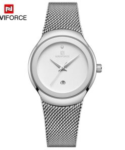 NAVIFORCE Women's Analogue Quartz Watch Waterproof Simple Stainless Steel Band