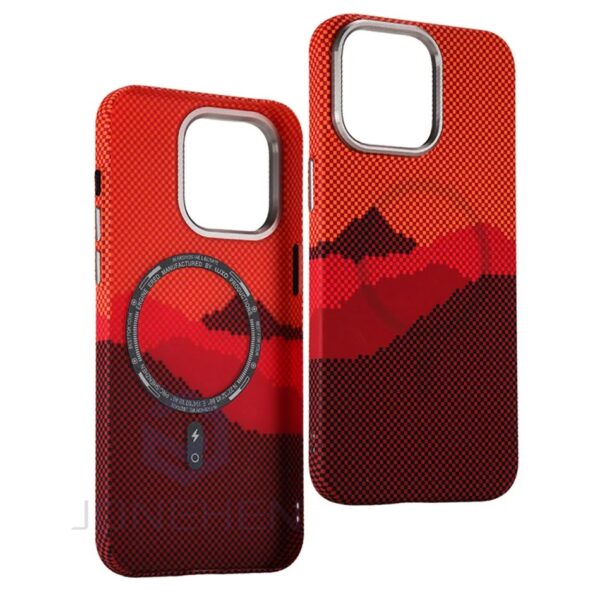 Luxury Premium Patterned Cloud Hard PC Metal Lens Slim Magsafe Magnetic Matte Karbon Case For iPhone Series - Image 33