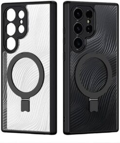 AIMO Mag Series MagSafe Back Cover with Folding Stand for Samsung S24/S25 Ultra