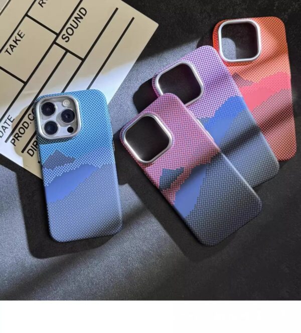 Luxury Premium Patterned Cloud Hard PC Metal Lens Slim Magsafe Magnetic Matte Karbon Case For iPhone Series - Image 14