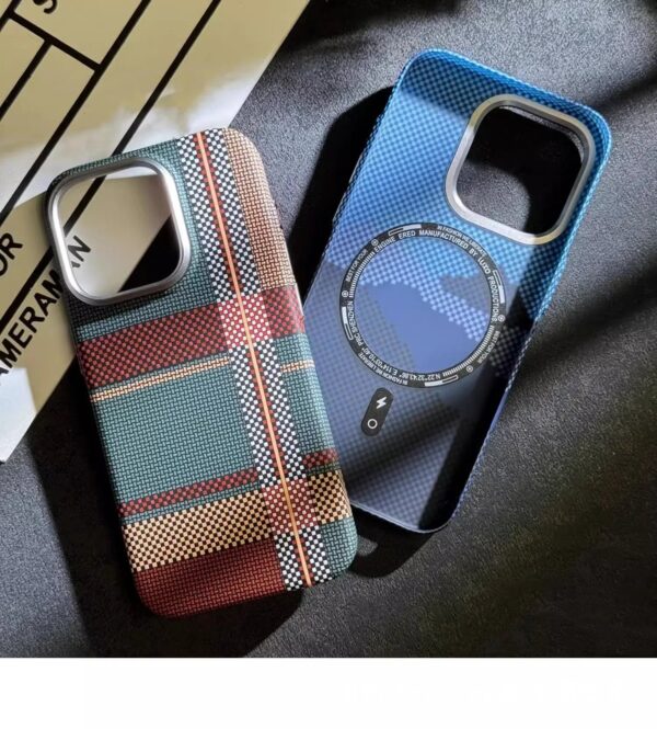 Luxury Premium Patterned Cloud Hard PC Metal Lens Slim Magsafe Magnetic Matte Karbon Case For iPhone Series - Image 8