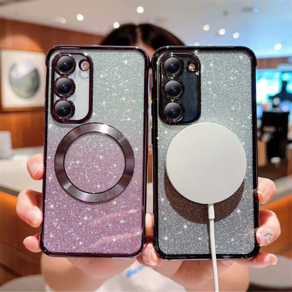Luxury Premium Eletroplated Glitter Case Cover and 3D Glass Protector for Samsung Galaxy A Series - Image 20