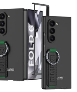 Samsung Galaxy Fold 5/6 Case with Wristrap, Supports Wireless Charging Camera Screen Protector Full Body Shockproof Case