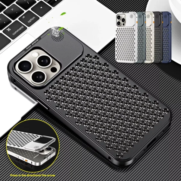 Luxury Ultra thin Aluminum Alloy Heat Dissipation Aromatherapy Anti-Scratch Slim Case Cover For iPhone series - Image 55