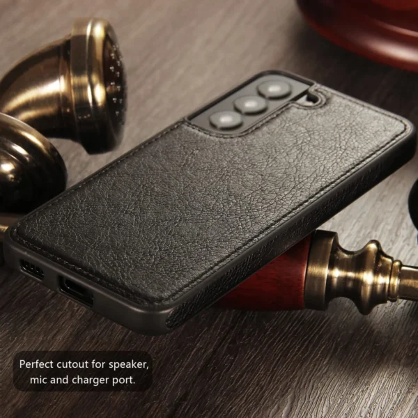 Luxury Premium PU Line Leather Stitching Case Cover For Samsung Galaxy S24/S24 Plus - Image 3