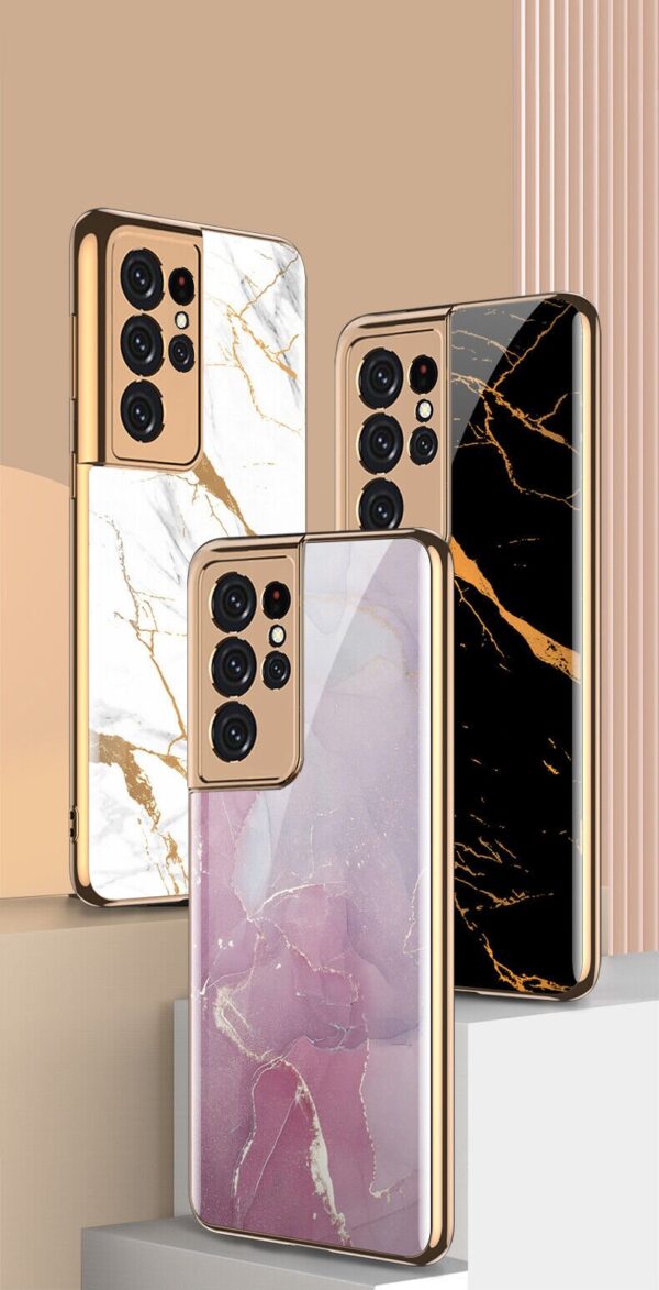 Luxury Premium Marble Shockproof Tempered Glass Case Cover for Samsung Galaxy S23 Ultra - Image 12