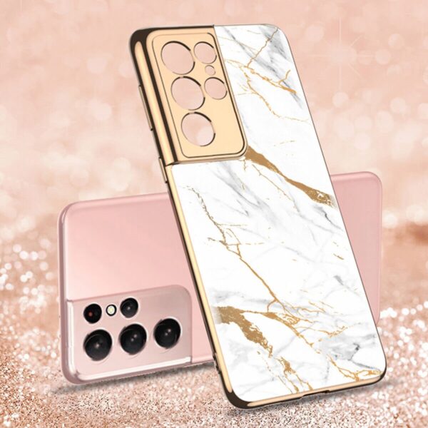 Luxury Premium Marble Shockproof Tempered Glass Case Cover for Samsung Galaxy S23 Ultra - Image 3
