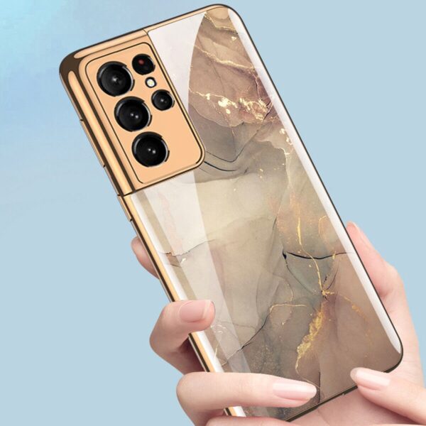 Luxury Premium Marble Shockproof Tempered Glass Case Cover for Samsung Galaxy S23 Ultra - Image 9