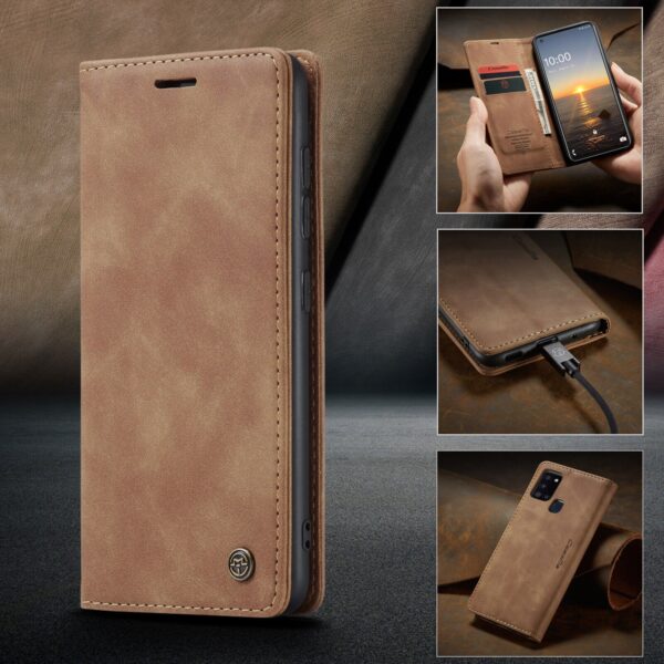 Luxury Premium Caseme Leather Wallet Case Cover and 3D GlassProtector For Samsung Galaxy A21S/A31 - Image 41