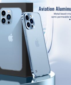 Luxury Premium Metallic Matte Transparent Shockproof Case Cover and 3D Glass Protector for iPhone Series