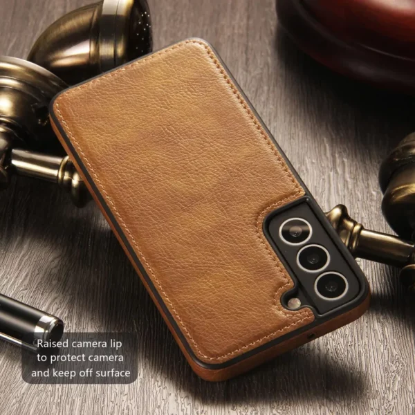 Luxury Premium PU Line Leather Stitching Case Cover For Samsung Galaxy S24/S24 Plus - Image 11