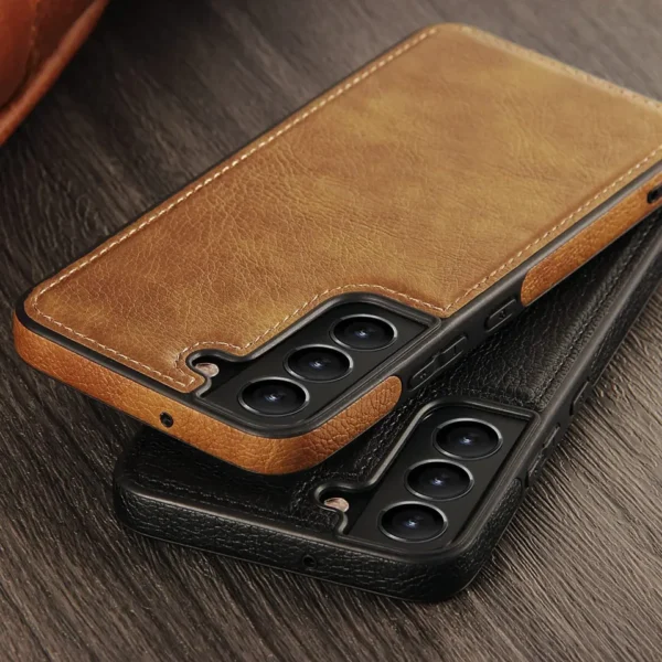 Luxury Premium PU Line Leather Stitching Case Cover For Samsung Galaxy S24/S24 Plus - Image 4