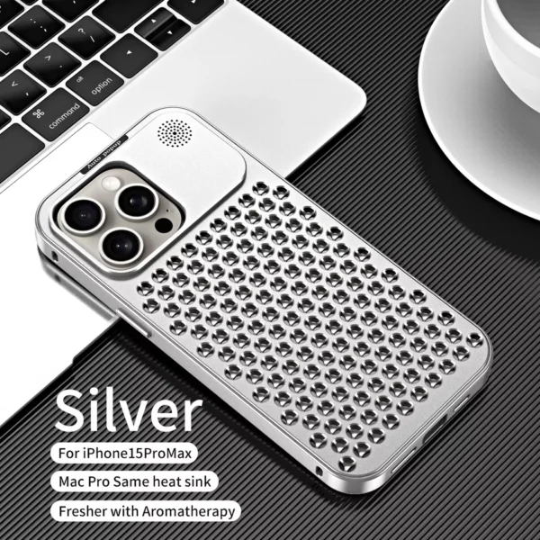Luxury Ultra thin Aluminum Alloy Heat Dissipation Aromatherapy Anti-Scratch Slim Case Cover For iPhone series - Image 54