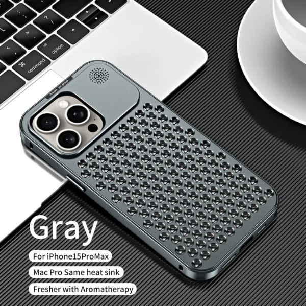 Luxury Ultra thin Aluminum Alloy Heat Dissipation Aromatherapy Anti-Scratch Slim Case Cover For iPhone series - Image 42