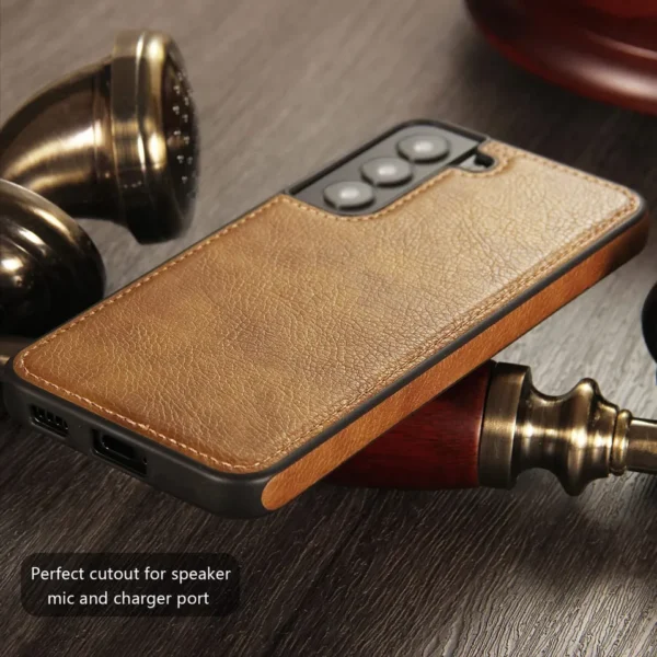 Luxury Premium PU Line Leather Stitching Case Cover For Samsung Galaxy S24/S24 Plus - Image 10