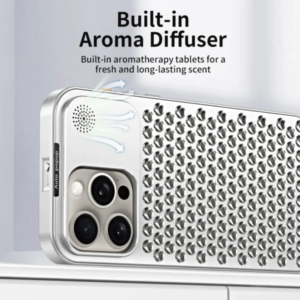 Luxury Ultra thin Aluminum Alloy Heat Dissipation Aromatherapy Anti-Scratch Slim Case Cover For iPhone series - Image 47