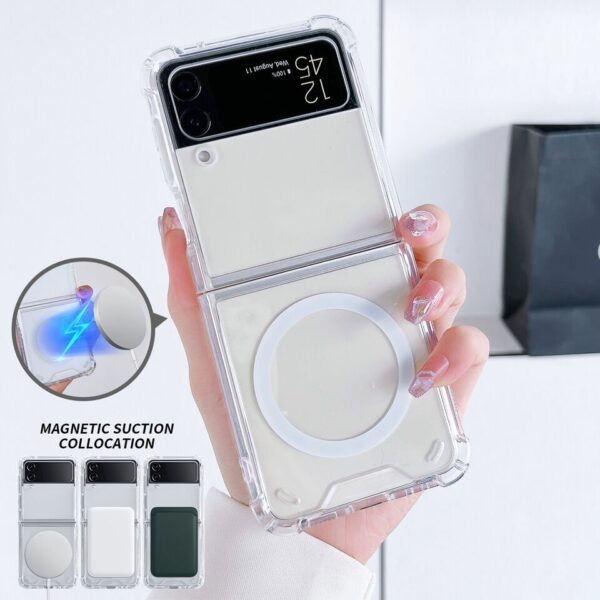 Luxury Premium Shockproof Clear MagSafe Magnetic Cover Case For Samsung Galaxy Z Flip 3/ Z Flip 4 - Image 20