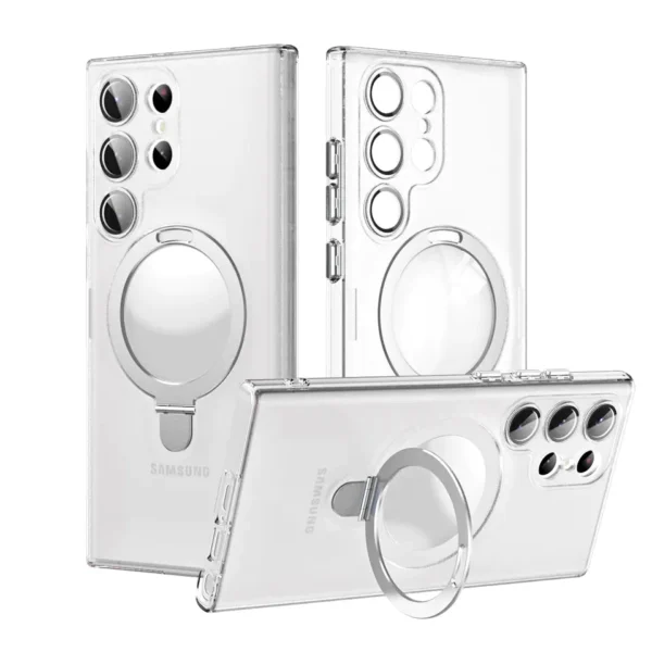 Luxury Premium Traslucent Case Cover With Ring Stand For Samsung Galaxy S22 Ultra/S23 Ultra - Image 24