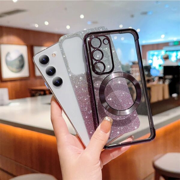 Luxury Premium Eletroplated Glitter Case Cover and 3D Glass Protector for Samsung Galaxy A Series - Image 28