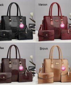 Luxury Premium 3 in 1 Fashion Crocodile Crossbody Satchel Shoulder Bag