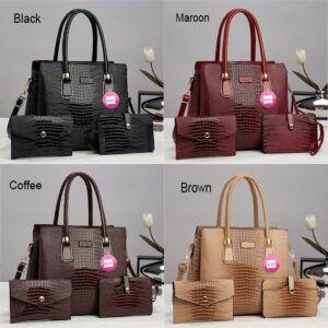 Luxury Premium 3 in 1 Fashion Crocodile Crossbody Satchel Shoulder Bag