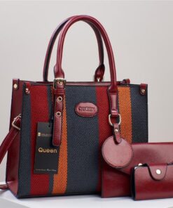 New 2024 Designer Queen 3 in 1 Contrast Color Crossbody Satchel Shoulder Bag