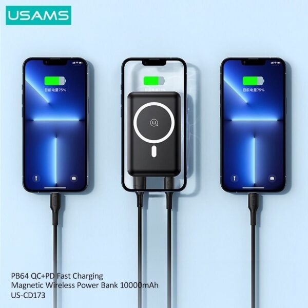 USAMS 10000mah 22.5W Fast Magnetic Wireless Portable Powerbank - Image 25