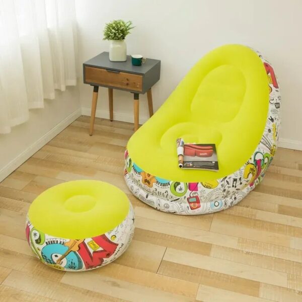 Luxury Premium Inflatable Lounge Chair With Soft Comfortable Ottoman Portable Couch Deck Chair - Image 25