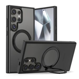 OrbitGrip Translucent Case Magnetic 360° Ring Holder Case, MagSafe-Compatible Protective Cover for Samsung Galaxy S23 -S25 Ultra