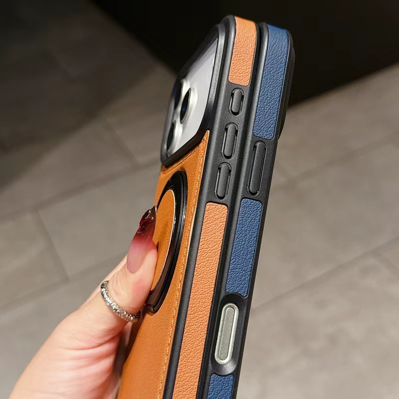 LuxRotate 360° Leather Stand Case for iPhone 17 Pro Max – Magnetic Kickstand Protective Cover - Image 3