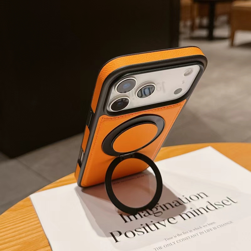 LuxRotate 360° Leather Stand Case for iPhone 17 Pro Max – Magnetic Kickstand Protective Cover - Image 8