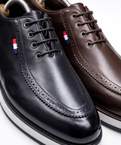 UrbanGent Classic Leather Lace-Up Dress Shoes (Black & Brown)