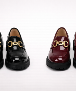 Alternative view of Classic Chain Brogues – Women’s Patent Leather Chunky Loafers for Urban & Street Style