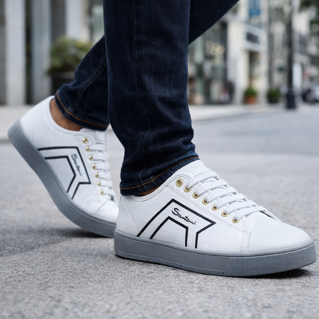 Men’s Premium Leather Low-Top Sneakers – Luxury Casual Lace-Up Shoes - Image 4