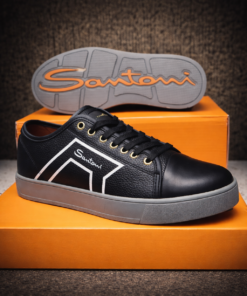 Alternative view of Men’s Premium Leather Low-Top Sneakers – Luxury Casual Lace-Up Shoes