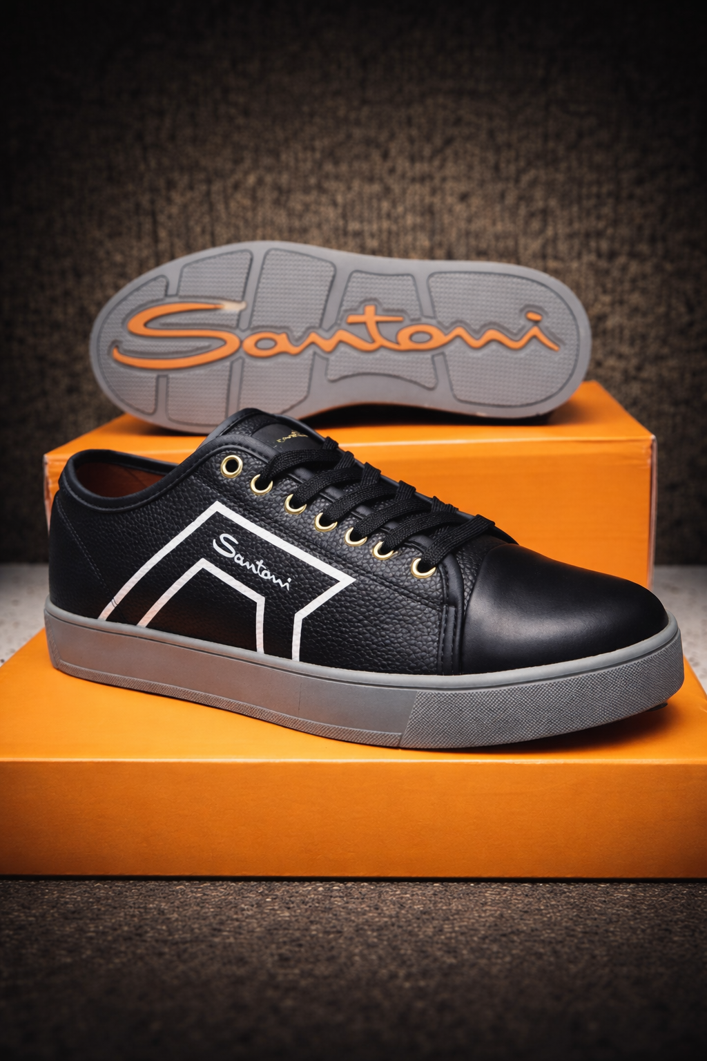 Men’s Premium Leather Low-Top Sneakers – Luxury Casual Lace-Up Shoes - Image 2