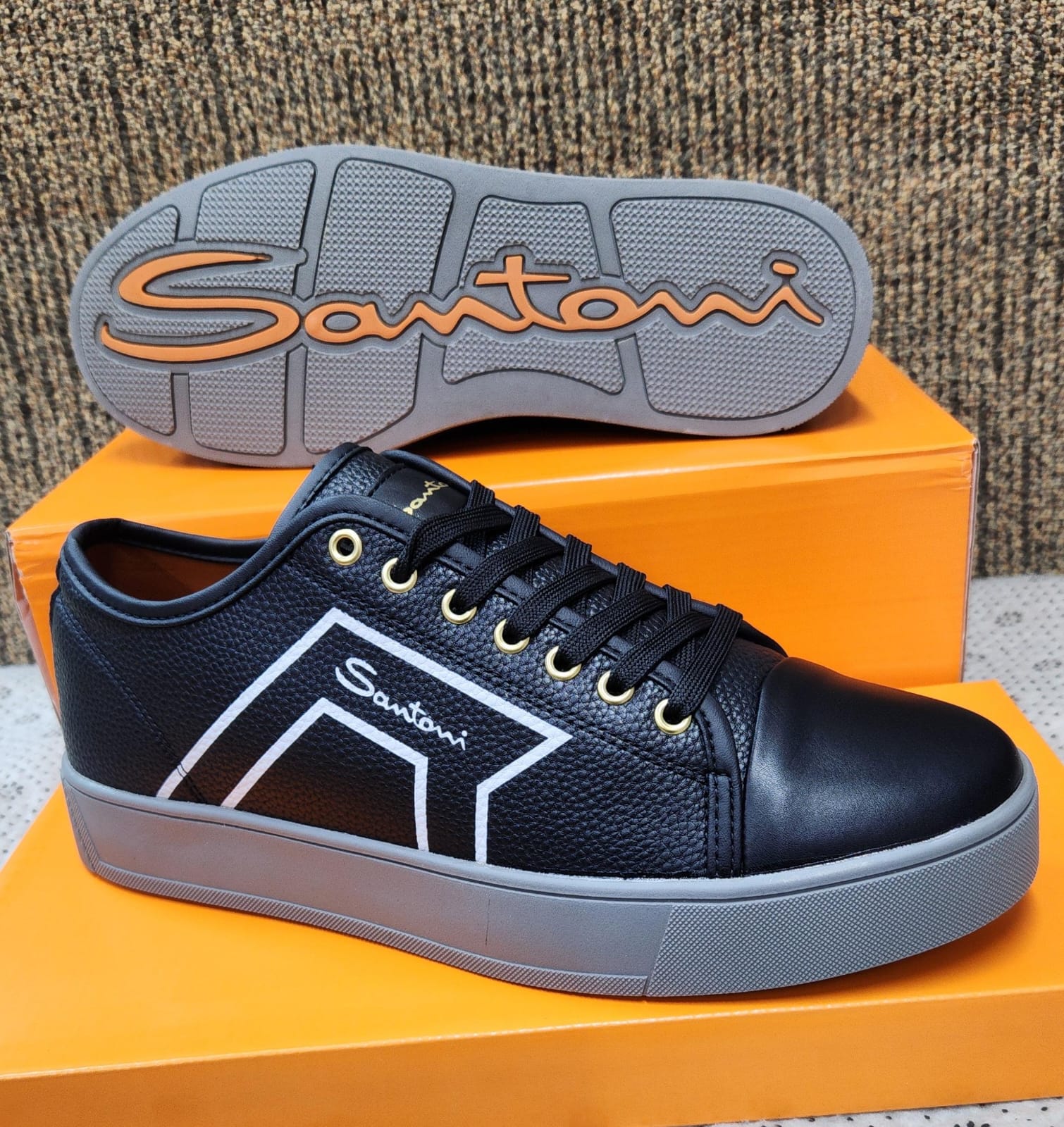 Men’s Premium Leather Low-Top Sneakers – Luxury Casual Lace-Up Shoes