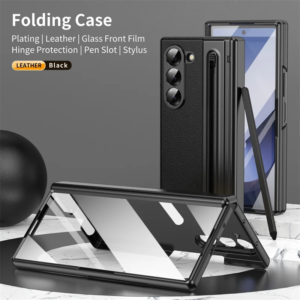GKK Ultra-Thin Retro Leather Foldable Magnetic Case for Samsung Galaxy Z Fold Serieswith 360-Degree Hinge Protection, Built-in Screen Protector & S-Pen