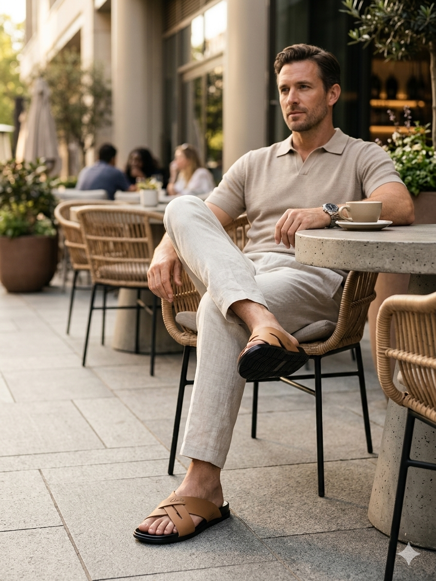 UrbanEase Cross Strap Comfort Sandals for Men - Image 3