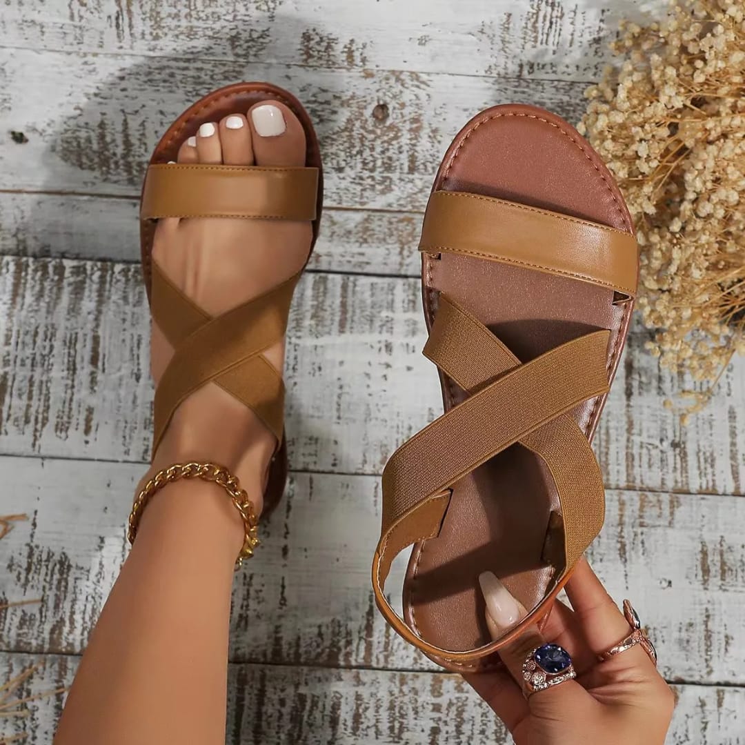 UrbanChic Cross Strap Sandals for Ladies - Image 15