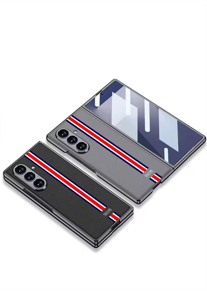 Luxury Stripe Leather Slim Case for Samsung Galaxy Z Fold 6 & 7 - Image 10