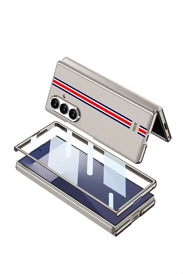 Luxury Stripe Leather Slim Case for Samsung Galaxy Z Fold 6 & 7 - Image 6